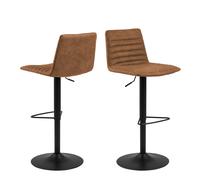 Furniture To Go Kimmy Bar Stool with Brown Fabric in Set of 2 - 1