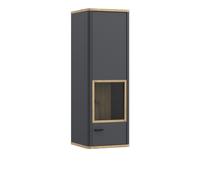 Furniture To Go Klara Display Cabinet with 1 Glass Door in Grey and Oak - Full Assembly Required - Grey & Oak - Matt