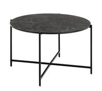 Furniture To Go Lamoine Matt Black Round Coffee Table - Size: 42 x 70 x 70cm - Wilko