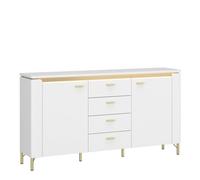 Indoor Furniture Group Furniture To Go Lazio Sideboard 2 Door 4 Drawer In Alpine White/White Gloss, White