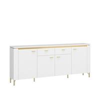 Furniture To Go Lazio Sideboard 4 Door 2 Drawer In Alpine White/white Gloss