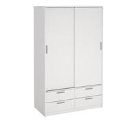 Furniture To Go Line Wardrobe With 2 Sliding Doors And 4 Drawers, White