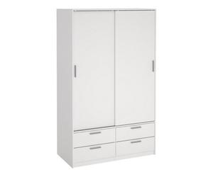 Furniture To Go Line Wardrobe With 2 Sliding Doors And 4 Drawers, White