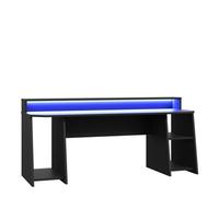 Tezaur Gaming Desk with Blue LED in Matt Black, none