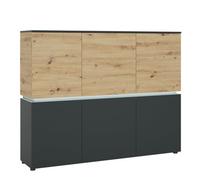 Furniture To Go Luci 6 Door Cabinet (Including Led Lighting) In Platinum And Oak
