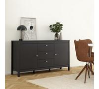 Furniture To Go Madrid Sideboard 2 Doors + 3 Drawers In Matt Black, Black