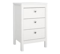 Furniture To Go Madrid Bedside Table 3 Drawers in White - White - Manufactured wood - 1