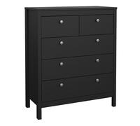 Madrid Black 5 Drawer Chest (H)989mm (W)823mm (D)384mm