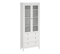 Furniture To Go Madrid China Cabinet 2 Doors W/glass + 3 Drawers In White