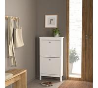 Madrid Shoe Cabinet 2 Flap Door White, none