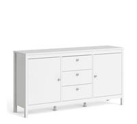 Florence Madrid 2 Door 3 Drawer White Sideboard - Size: 38 x 151 x 79cm - Furniture To Go - Wilko