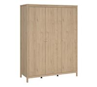 Furniture To Go Madrid Wardrobe with 3 Doors in Jackson Hickory Oak - Brown - Malemine - 1