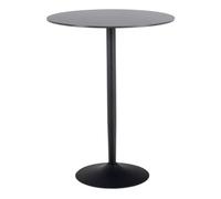 Malta Ceramic Round Bar Table - Matte Black, Black