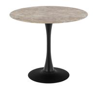Malta Ceramic Round Dining Table Brown/Black 90x75 cm, none