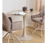 Furniture To Go Malta Round Dining Table In Brown Ceramic With Grey Base
