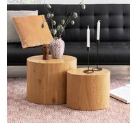 Furniture To Go Mice Oval Coffee Table In Oak Set Of 2