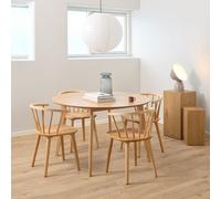 Nagano Round Dining Table in Oak includes 4 Ida Dining Chair in Oak
