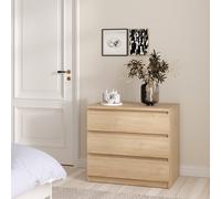 Florence 3 Drawer Jackson Hickory Oak Chest of Drawers - Wood - Furniture to Go - Wilko