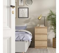 Indoor Furniture Group Naia Bedside 3 Drawers In Jackson Hickory Oak Effect