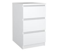 Furniture To Go Naia Bedside 3 Drawers in White High Gloss - White - Manufactured wood - 1