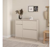 Furniture To Go Naia Shoe Cabinet 2 Tilting Doors 1 Door + 1 Drawer In Cashmere