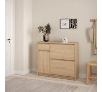 Furniture To Go Naia Shoe Cabinet With 2 Flip Down Doors 1 Door And 1 Drawer In Jackson Hickory Oak (W) 108.9 X (H) 92.9 X (D) 31.5Cm