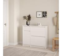 Indoor Furniture Group Furniture To Go Naia Shoe Cabinet With 2 Shoe Compartments, 1 Door And 1 Drawer In White High Gloss, White