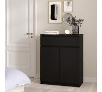 Furniture To Go Naia Sideboard - 1 Drawer 2 Doors In Black Matt (W) 80.2 X (H) 100.4 X (D) 40Cm