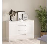 Furniture To Go Naia Sideboard - 4 Drawers 2 Doors In White High Gloss (W) 120.8 X (H) 90.7 X (D) 50Cm