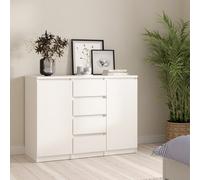 Florence Naia 2 Door 4 Drawer White Sideboard - Size: 90.7 x 120.8 x 50cm - Furniture To Go - Wilko