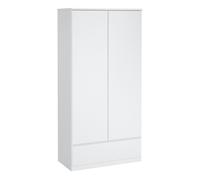Furniture To Go Naia Wardrobe with 2 doors + 1 drawer in White High Gloss - White - Malemine - 1