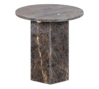 Furniture To Go Naxos Round Side Table In Marron Marble - 1