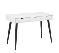 Indoor Furniture Group Furniture To Go Neptun 3 Drawer Office Desk In White With Black Legs, White