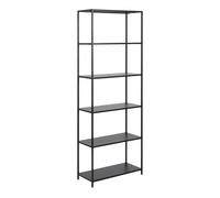 Tall Black Metal Bookcase - Industrial 5-Shelf Storage Unit for Home & Office