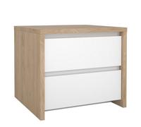 Furniture To Go Next Nightstand 2 Drawers Jackson Hickory White High Gloss