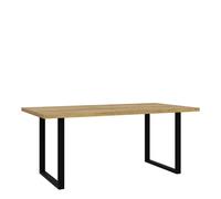 Furniture To Go Nikomedes Dining Table in Bartex Oak - Black - No - Brown