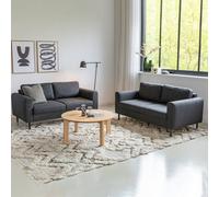 Furniture To Go Omaha Set Of 2 X 2 Seater Sofas In Basel Dark Grey Fabric