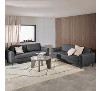 Furniture To Go Omaha Set Of 2 X 3 Seater Sofas In Basel Dark Grey Fabric