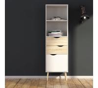 Furniture To Go Oslo Bookcase 2 Drawers 1 Door In White And Oak