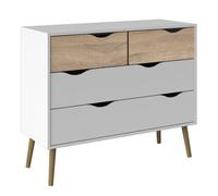 Furniture To Go Oslo Chest Of 4 Drawers (2+2) In White And Oak