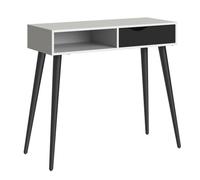 Oslo Console Table 1 Drawer 1 Shelf in White and Black Matt
