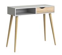 Furniture To Go Oslo Console Table 1 Drawer 1 Shelf In White And Oak