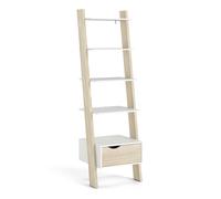 Furniture To Go Oslo Leaning Bookcase 1 Drawer In White And Oak Effect, White