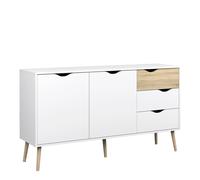 Furniture To Go Oslo Sideboard - Large - 3 Drawers 2 Doors in White and Oak - White - 147.2 - 1