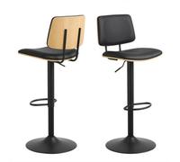 Florence Owen Matt Black Swivel Bar Stool - Size: 92.5 x 45.5 x 50cm - Multi - Furniture To Go - Wilko
