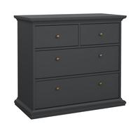 Furniture To Go Paris Chest of 4 Drawers in Matt Grey - Grey - Matt - Melamine