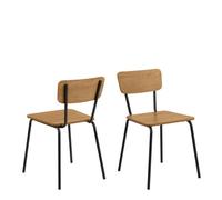 Furniture To Go Peru Dining Chair In Steel And Oak Set Of 2