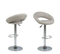 Indoor Furniture Group Furniture To Go Plump Light Grey Swivel Bar Stool With Open Back, Grey