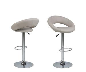 Furniture To Go Plump Light Grey Swivel Bar Stool With Open Back