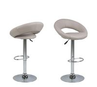 Furniture To Go Plump Light Grey Swivel Bar Stool with Open Back Furniture To Go Grey
